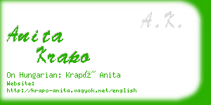 anita krapo business card